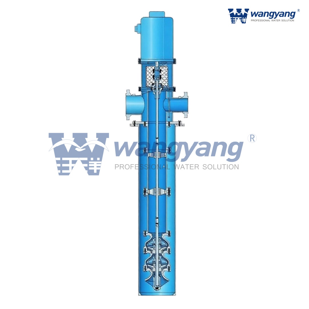 High head vertical turbine pump motor configuration