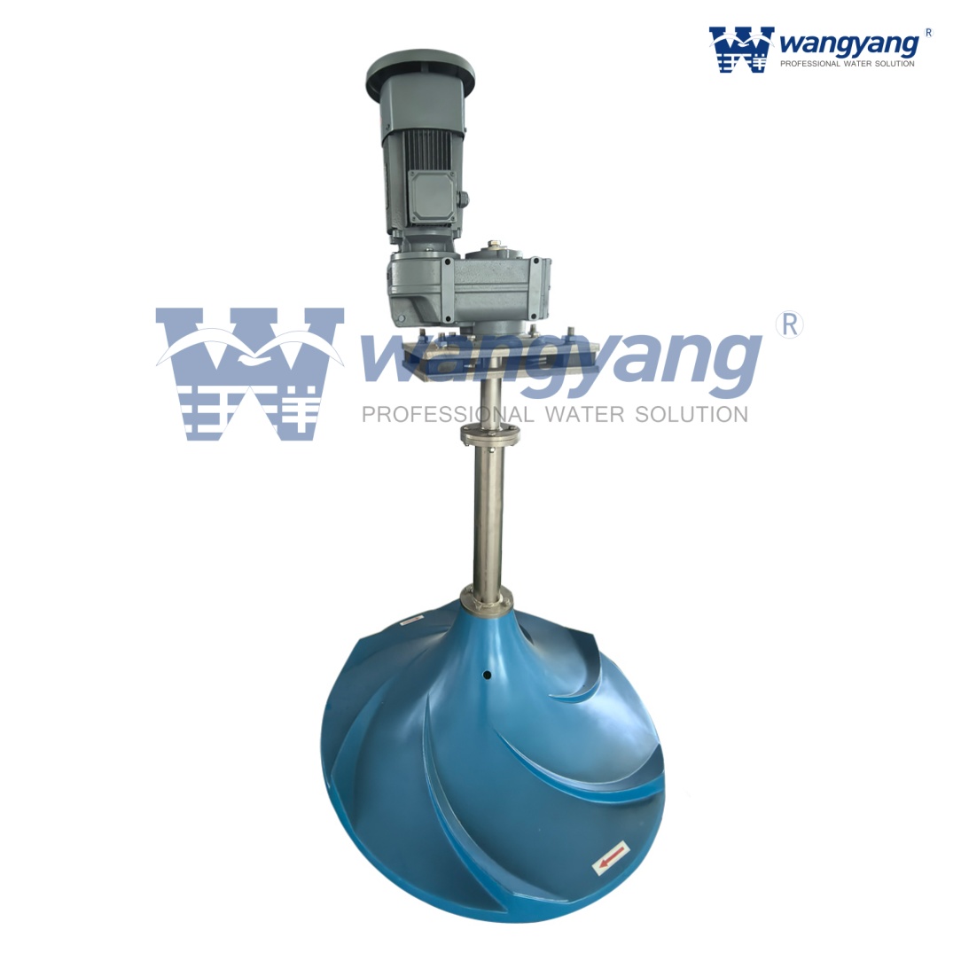 SQJB Hyperboloid Mixer installed in a wastewater treatment tank
